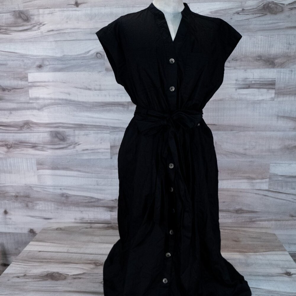 Free Assembly Womens Short Sleeves Utility Shirt Dress Button Up